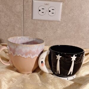 Anthropologie Pink Ceramic Mug/Carnival Cottage Johanna Parker & Magenta Mug